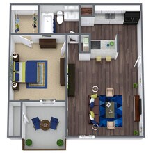 1 Bed - 1 Bath (Renovated) 0607 floor plan